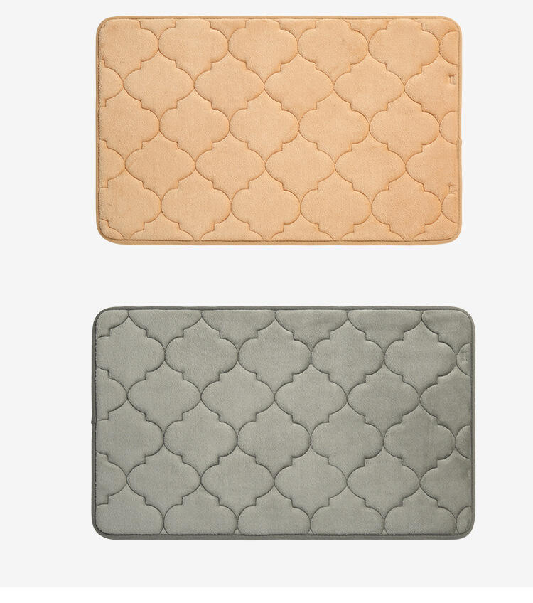 Environment Friendly Coral Velvet Non Slip Bathroom Mat Solid Color Indoor And Outdoor Doormat details