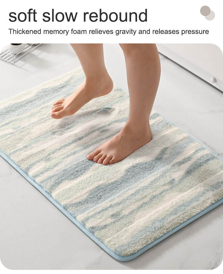 Quick Drying Moom Velvet Bathroom Rug Mats Soft Plush Anti-Slip Super Water Absorbent Bath Rugs Floor Mat supplier