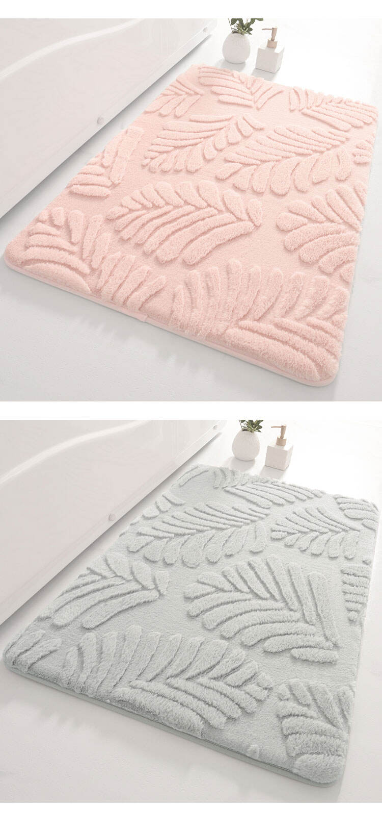 Floor Mat Non Slip Bath Mat Soft And Water Absorbent Rug Machine Washable Plush Mat for Bathroom Laundry Room and Living details