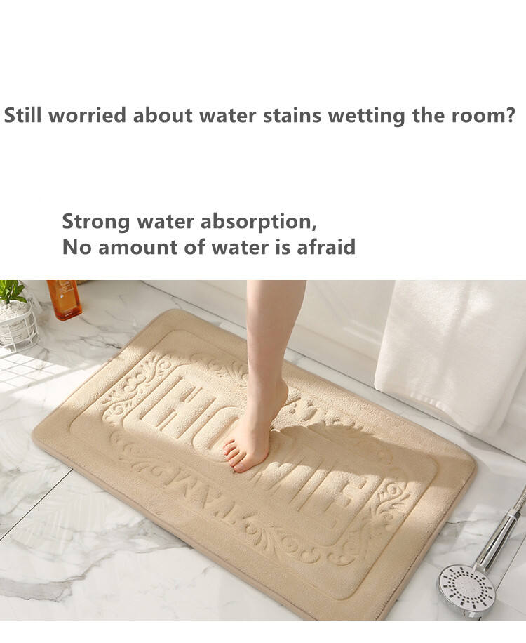 Coral Velvet Home High-frequency Soft absorbent bath mat non-slip memory foam bath rug Super waterproof carpets rug supplier