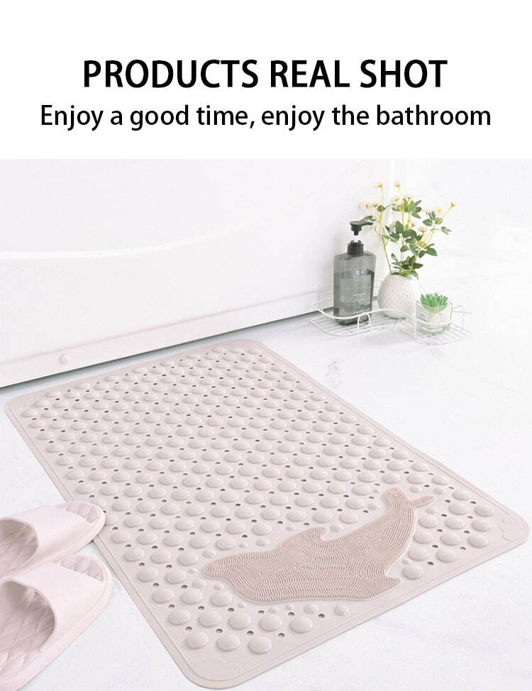 Anti-slip Bath Mat Non Toxic Shower Mats Machine Washable Bathtub Mat with Suction Cups and Drainage Holes manufacture