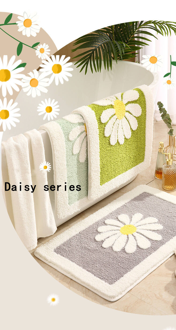 Top luxury Bathroom Rugs And Mats On Sale Long Bath Mats Customized Color Non Slip Chrysanthemum Shower Bath Mats manufacture