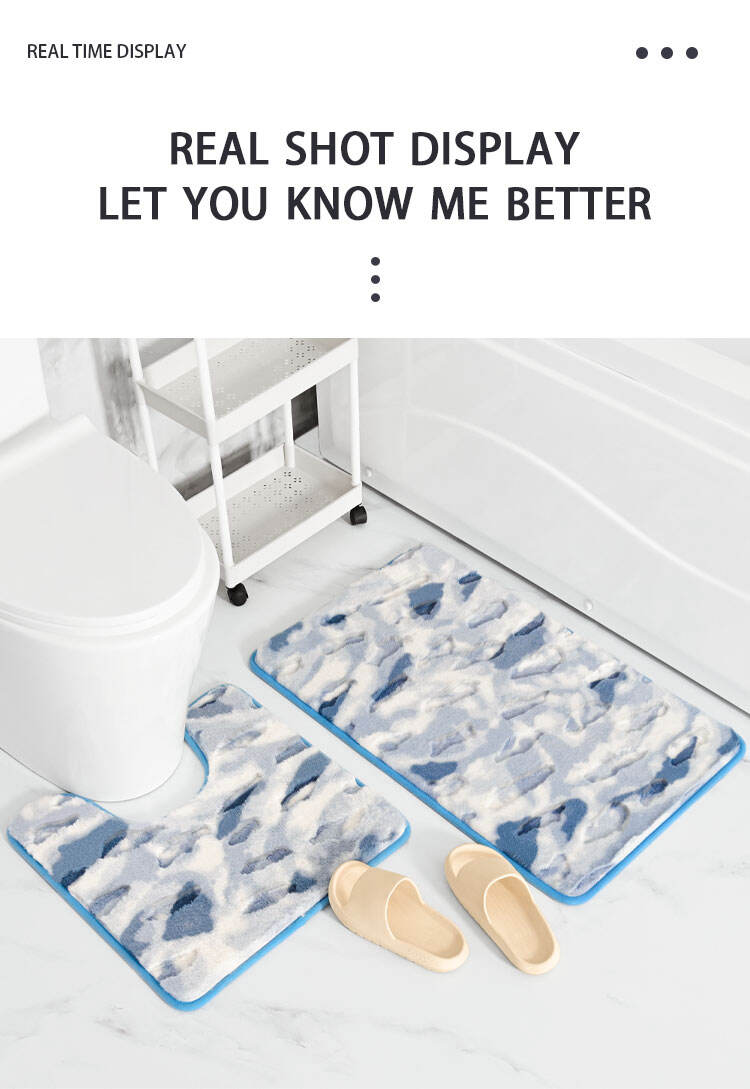 YFL Toilet Mat Sets Bath Rug Set 2 Piece Bathroom Contour Rug Non Slip Soft Material Bath Shower Bathroom Mat manufacture