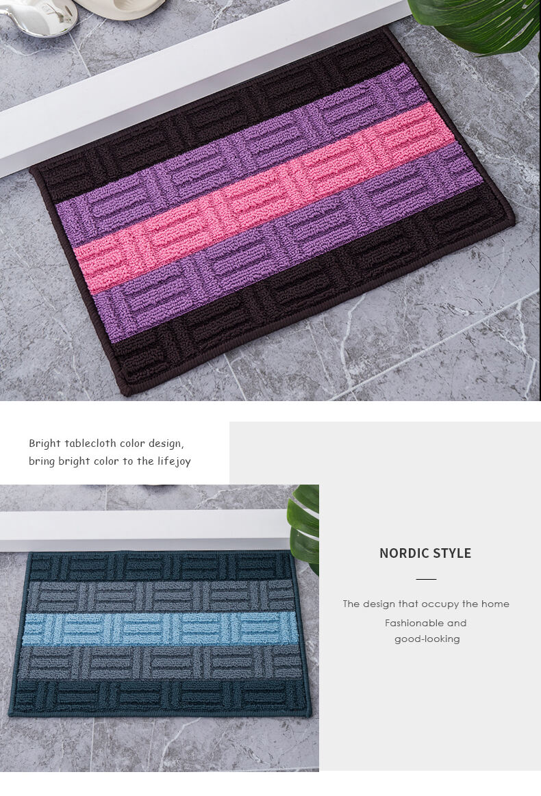 Dust Control Home 100% polyester Curly process floor mat TPR backing indoor and outdoor kitchen bathroom door mat supplier