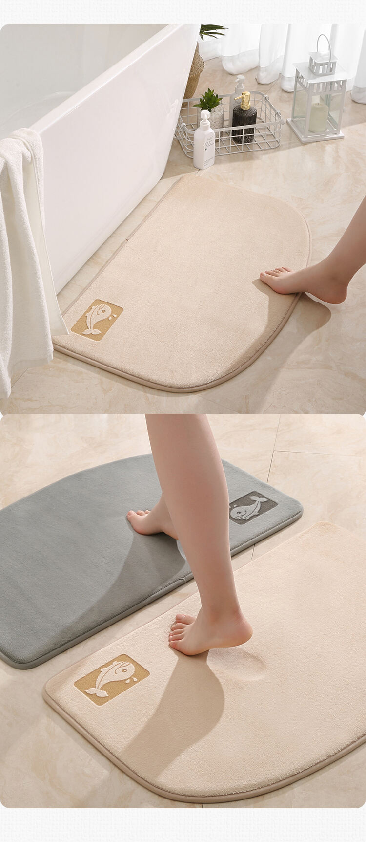 40*60cm Dirt Resistance Deluxe Memory Foam Mat Non-Slip Machine Washable Easy To Clean Up Quick Dry Bath Mat details