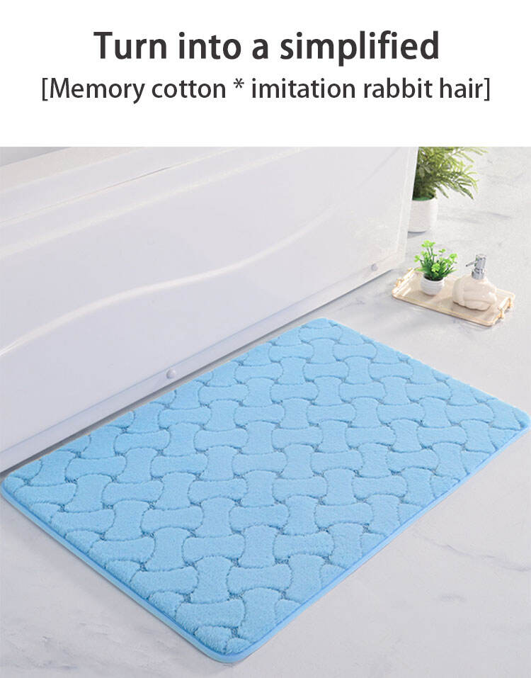 YFL Memory Foam Imi-tation Rabbit Fur Bone Pattern Special Design Rectangle Shape Comfortable And Environment-Friendly Bath supplier