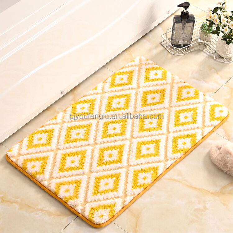 40x60cm Eco-Friendly Memory Foam Bath Mat - Anti-Slip Jacquard Sherpa Bathroom Rugs, Plush Bath Mats for Bathroom and Toilet, High-Absorbency Floor Coverings for a Cozy and Safe Bathroom Experience manufacture