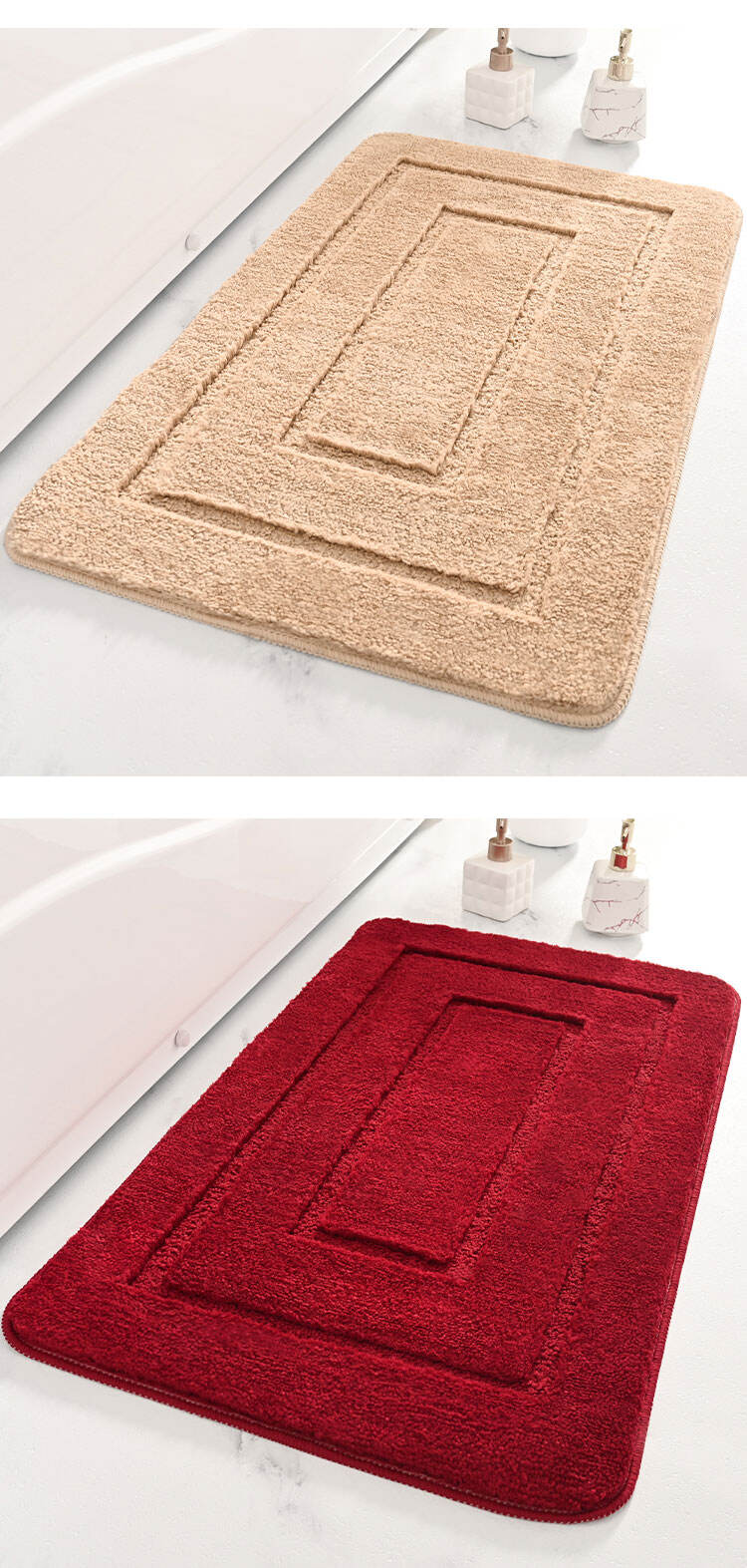 Rectangle Microfiber Non-Slip Bathroom Mat Excellent Absorbent and Quick Dry Bath Mat Soft Comfortable Hotel Door Rug factory