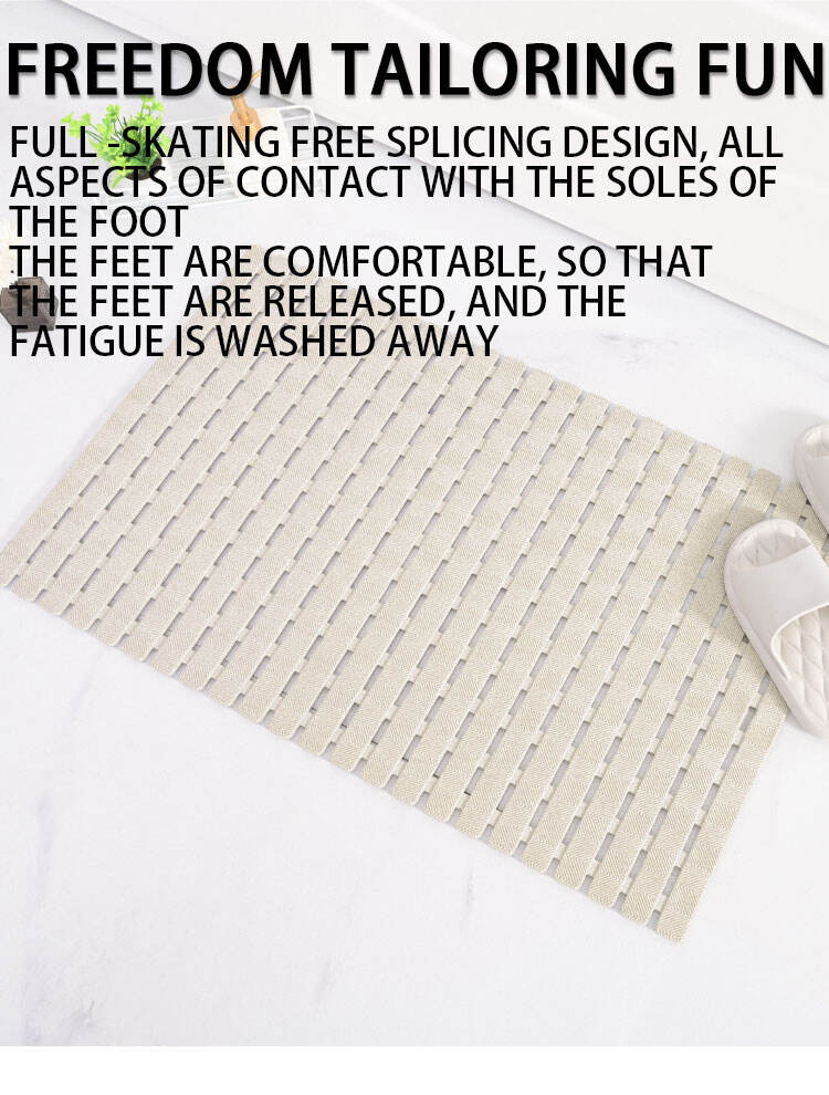 YFL Rectangle Shape High Quality Fashion Waterproof Non Slip PVC Bath Tub Suction Cups Square Shower Mat details