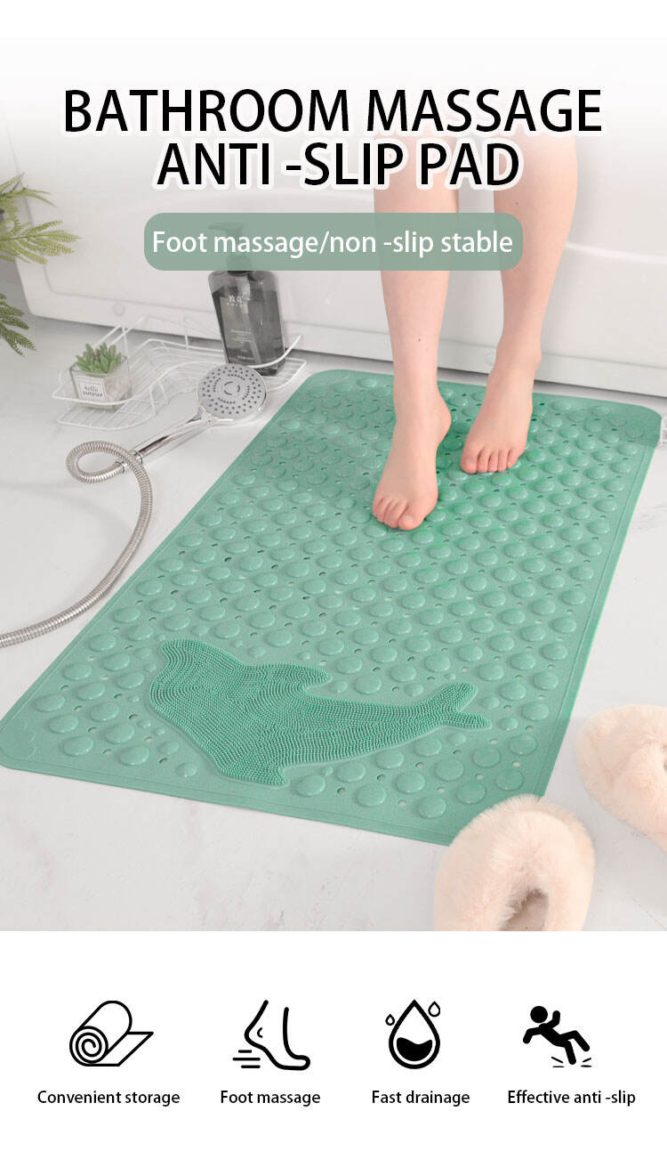 Anti-slip Bath Mat Non Toxic Shower Mats Machine Washable Bathtub Mat with Suction Cups and Drainage Holes details