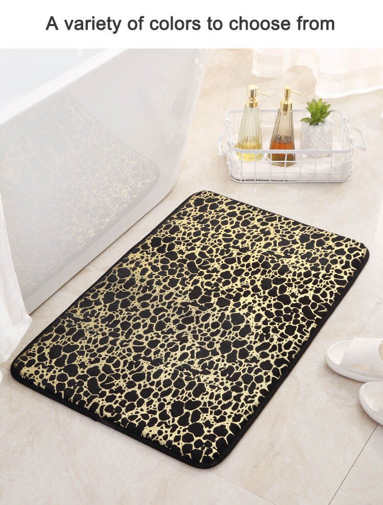 Short hair edge leopard breathable 1.5 cm memory foam absorbent non-slip PVC bottom  bathroom floor mats manufacture