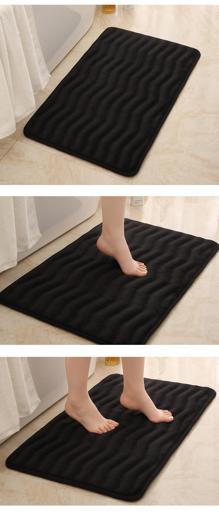 Memory Foam Bathroom Mat - Absorbent Non-Slip Bath Mat, Solid Color Bathroom Rugs and Bath Mats for Bathroom, Ideal for Bedroom and Living Room, Soft and Durable Bathroom Floor Mat manufacture