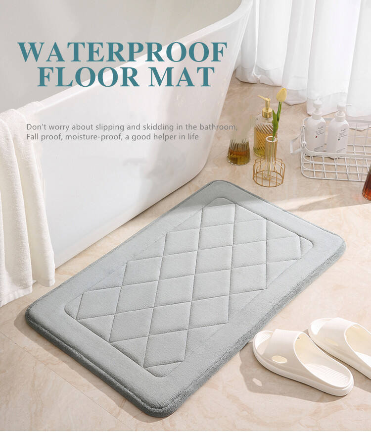 Customized Colors Memory Foam Bath Mat - Soft, Non-Slip, Super Absorbent Slow Rebound Bathroom Rugs and Mats for Home Use, Ideal for Bathroom, Kitchen, Bedroom, and Washable for Convenience details