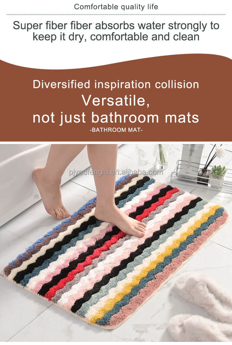 100% polyester mix Rainbow mat TPR bottom door mat kitchen bathroom absorbent microfiber mat wholesale washable non-slip rugs factory