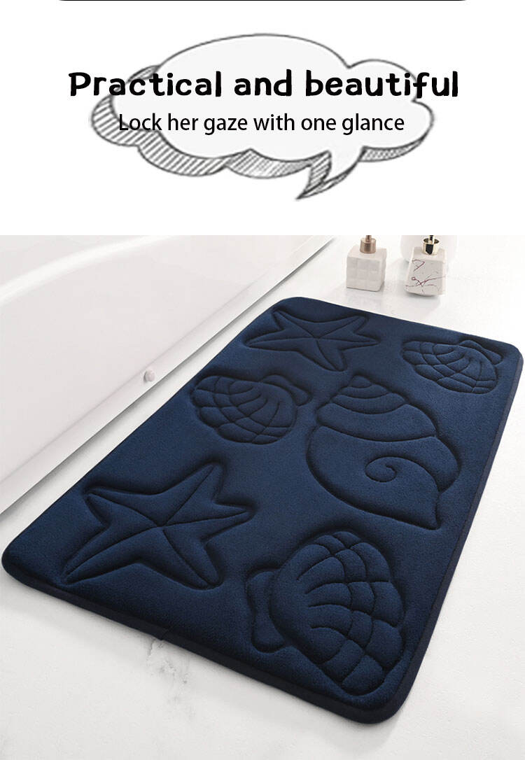 40x60cm Super Absorbent Memory Foam Bathroom Mat - Quick-Drying, Non-Slip Bath Rugs for Bathroom, High-Density Bath Mats for Enhanced Traction, Stone-Textured Shower Carpet for a Luxurious Bathroom Experience details