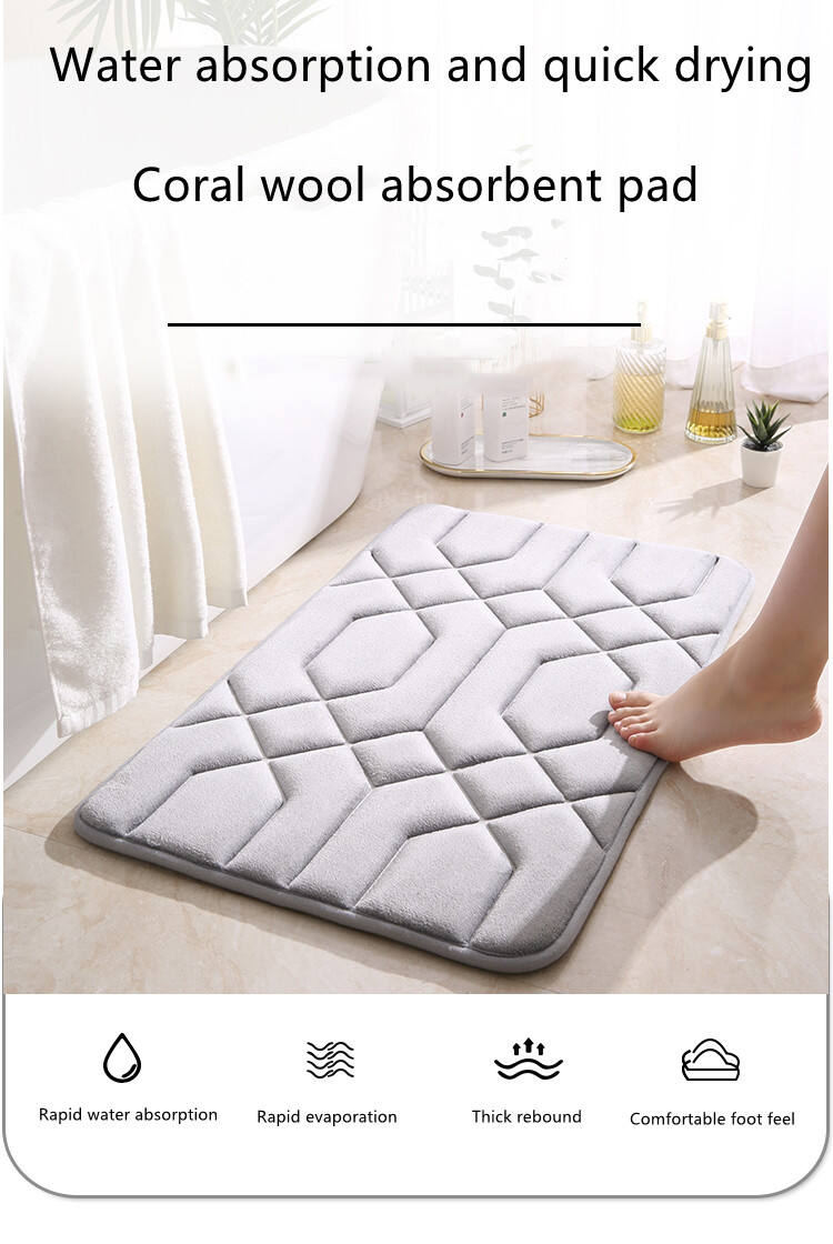 YFL bath mats non slip High Frequency Customized Absorbent bedroom Kitchen Bathroom Floor Mat factory