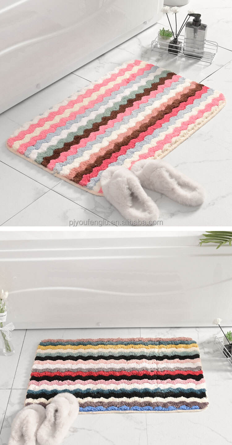 100% polyester mix Rainbow mat TPR bottom door mat kitchen bathroom absorbent microfiber mat wholesale washable non-slip rugs details