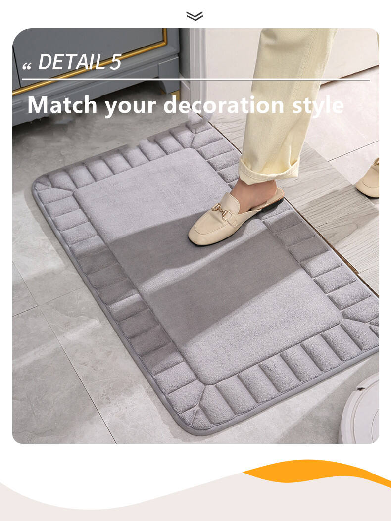 Popular High-Absorbency Memory Foam Bath Mat - Plush Bathroom Rugs and Mats for Enhanced Comfort, Ideal for Entrance, Bathroom, Living Room, and Kitchen, Soft and Non-Slip Floor Coverings manufacture