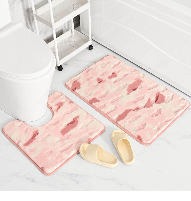 YFL Toilet Mat Sets Bath Rug Set 2 Piece Bathroom Contour Rug Non Slip Soft Material Bath Shower Bathroom Mat manufacture