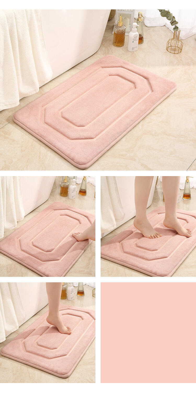 Customizable Solid Color Memory Foam Bath Mat - Luxury Non-Slip Bathroom Rugs and Mats, High-Absorbency Washable Bath Mats for Bathroom, Ideal for Bedroom, Living Room, and Hot Tub Mats factory