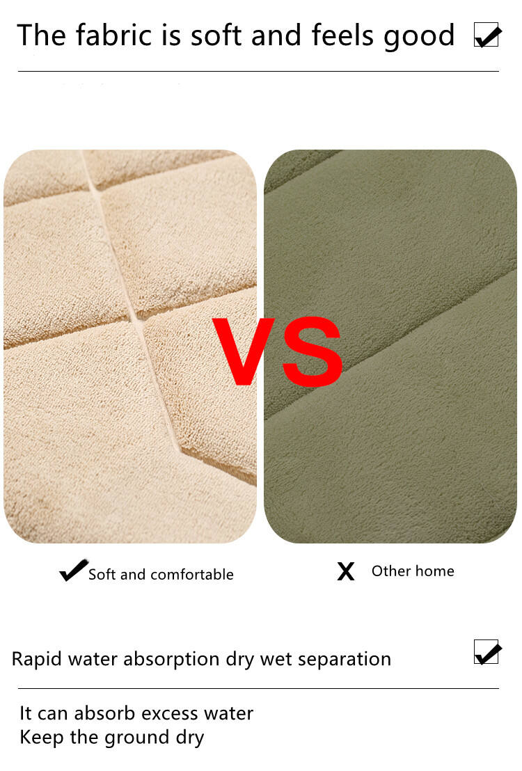 YFL bath mats non slip High Frequency Customized Absorbent bedroom Kitchen Bathroom Floor Mat factory