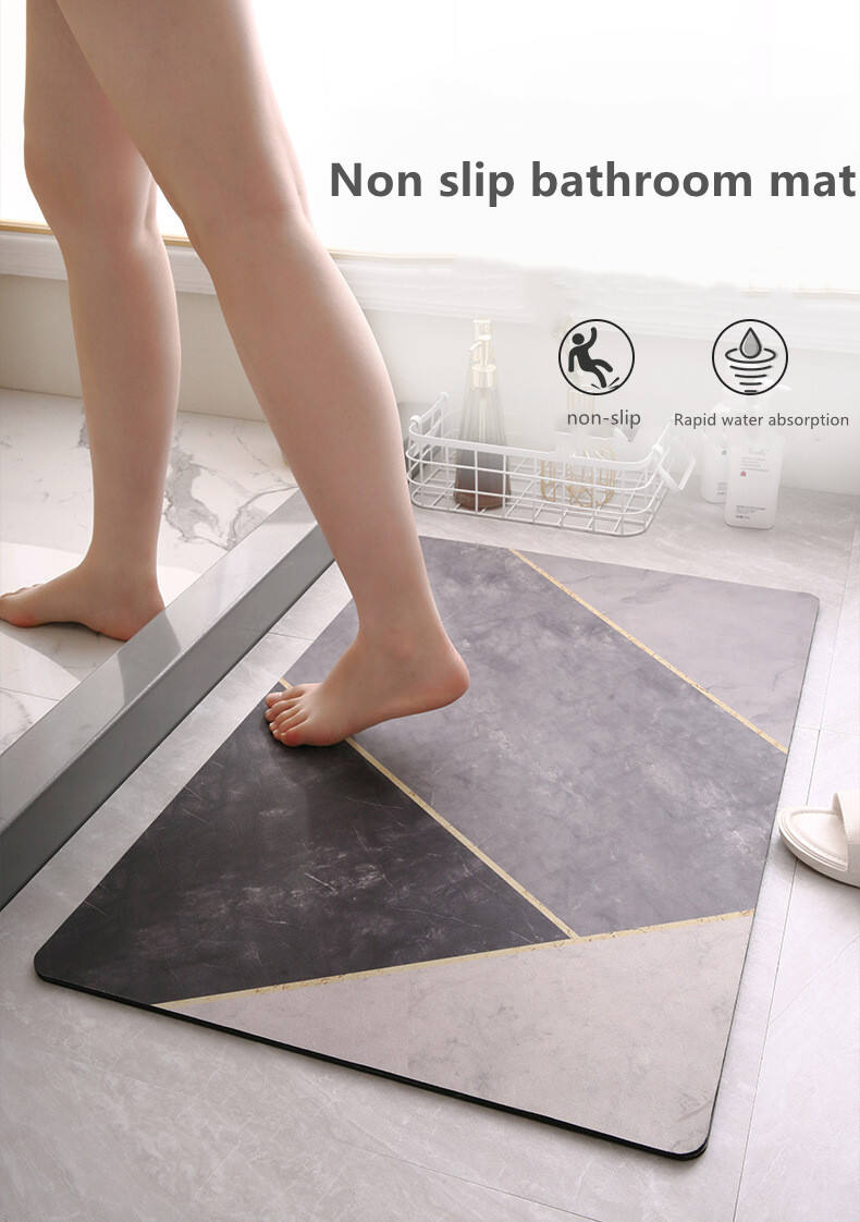 Super Absorbent bathroom Diatomite mat Best Selling Diatom Mud Non Slip Bathroom Mat Bedroom Living Room Mat supplier