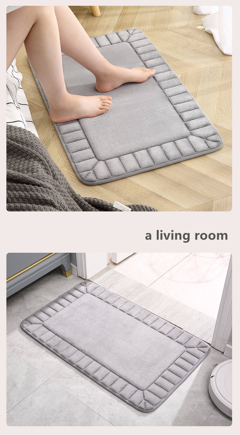 Popular High-Absorbency Memory Foam Bath Mat - Plush Bathroom Rugs and Mats for Enhanced Comfort, Ideal for Entrance, Bathroom, Living Room, and Kitchen, Soft and Non-Slip Floor Coverings supplier