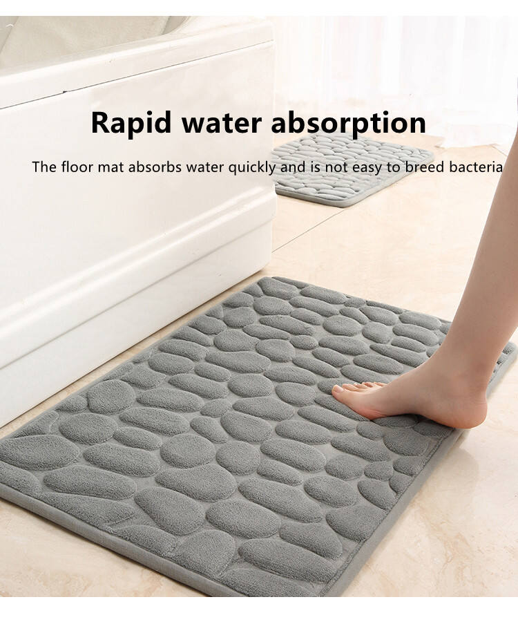 High frequency Anti-Slip Bathroom Mat luxury carpet embossing Bath Mat Set 3 Pieces Bath Rug Sets TPR Bottom Toilet Floor details