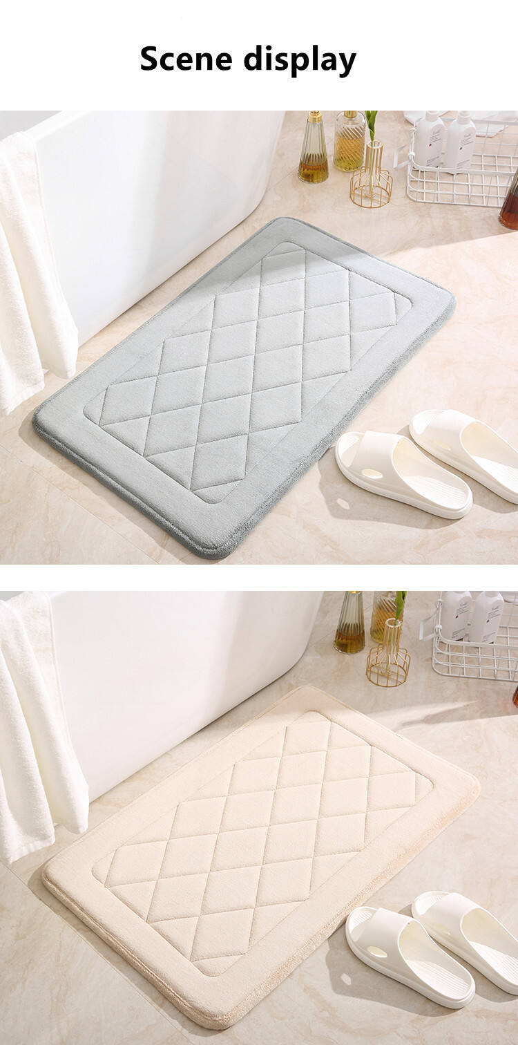 Customized Colors Memory Foam Bath Mat - Soft, Non-Slip, Super Absorbent Slow Rebound Bathroom Rugs and Mats for Home Use, Ideal for Bathroom, Kitchen, Bedroom, and Washable for Convenience manufacture