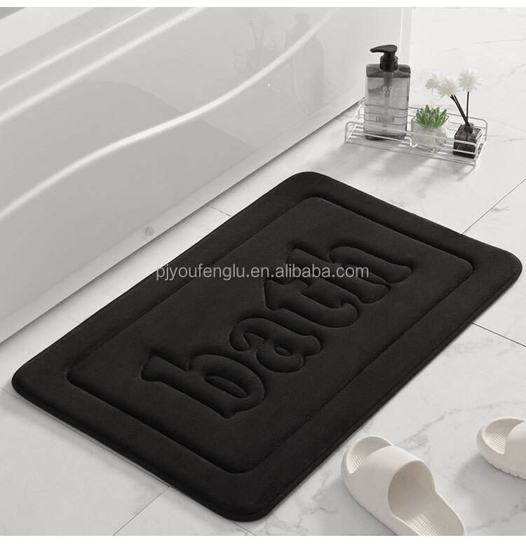 YFL High Quality Environment Friendly Coral Velvet Non Slip Bathroom Floor Mat Solid Color Indoor And Outdoor Door Mat manufacture