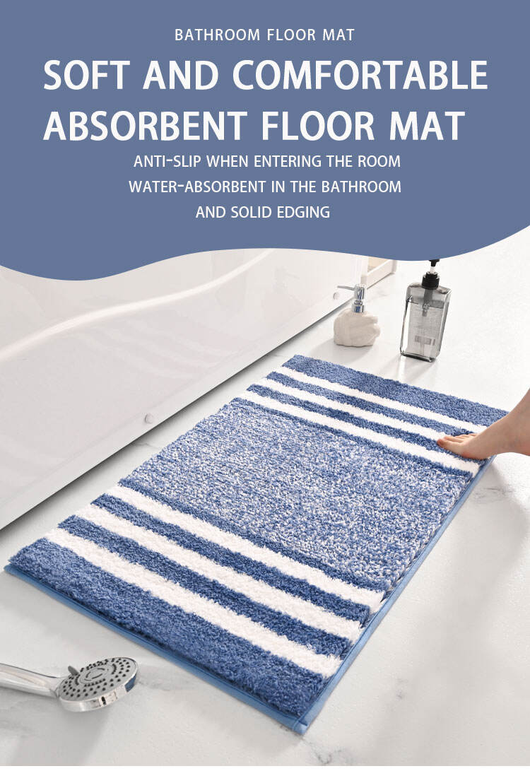 YFL Oem/Odm Luxury Flocking Bath Mats Strip Fluffy Machine Washable Bathroom Rug For Bathroom/Living Room/Bedroom manufacture