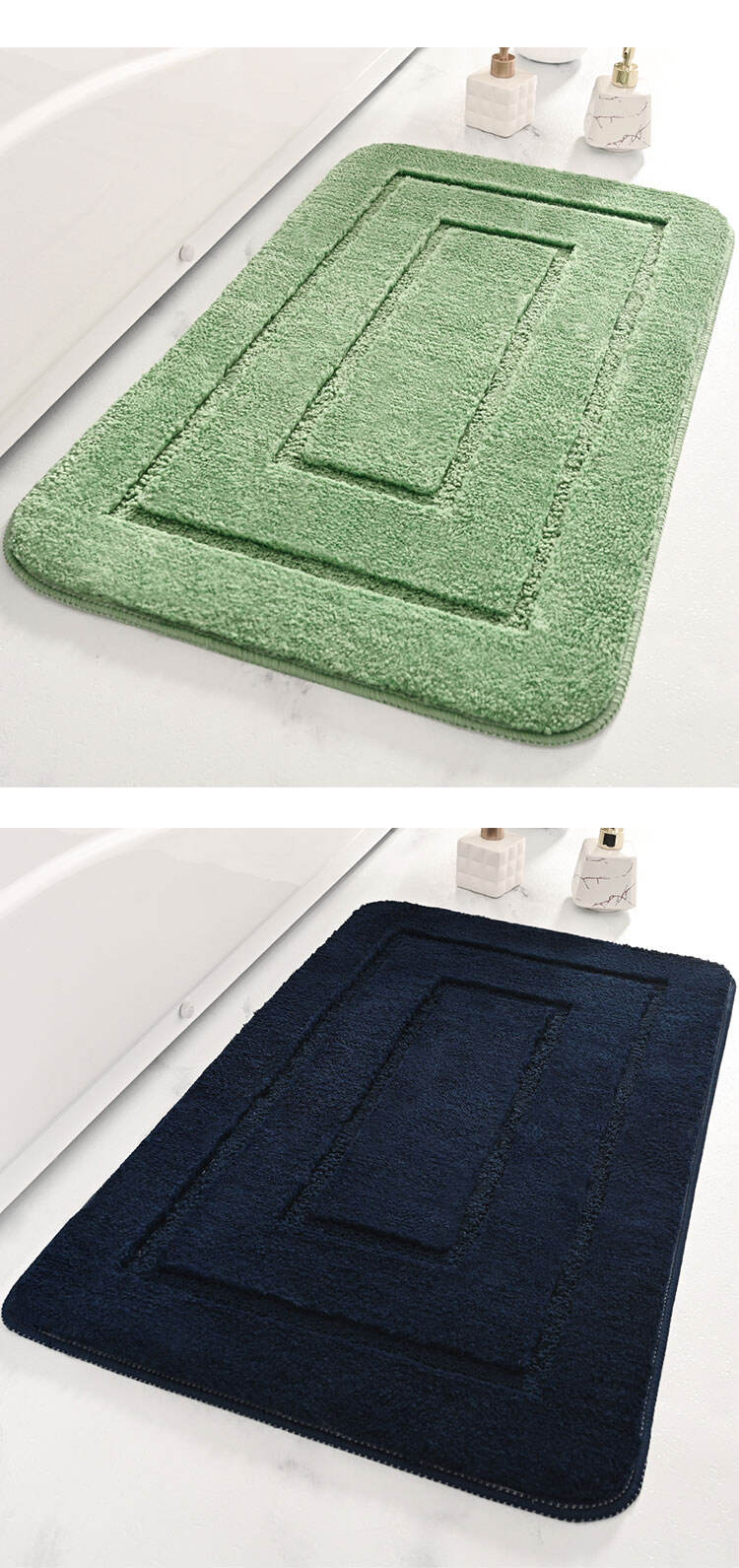 Rectangle Microfiber Non-Slip Bathroom Mat Excellent Absorbent and Quick Dry Bath Mat Soft Comfortable Hotel Door Rug factory