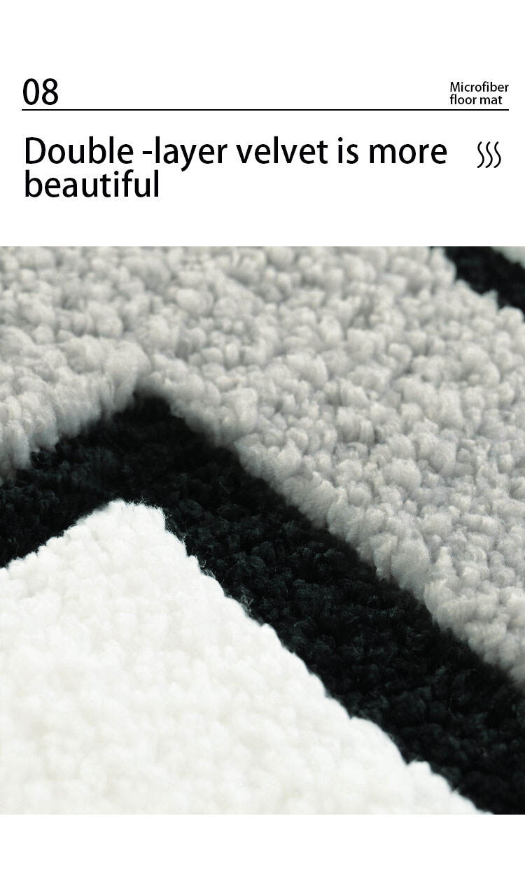 New Design Anti Slip Heat Transfer Digital Printed Carpet Super Fiber Easy Clean Non-slip 3 Plaid Bathroom Mat supplier