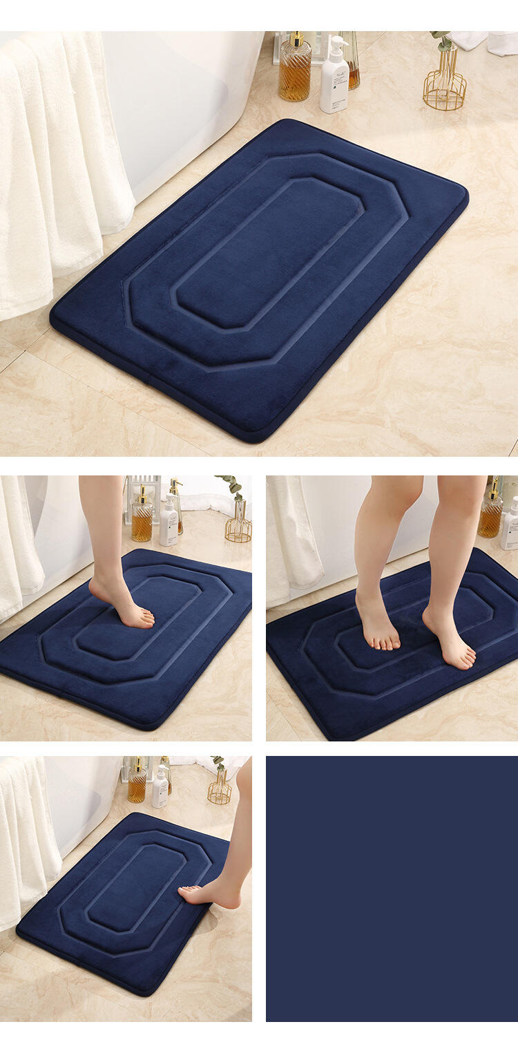 Customizable Solid Color Memory Foam Bath Mat - Luxury Non-Slip Bathroom Rugs and Mats, High-Absorbency Washable Bath Mats for Bathroom, Ideal for Bedroom, Living Room, and Hot Tub Mats manufacture