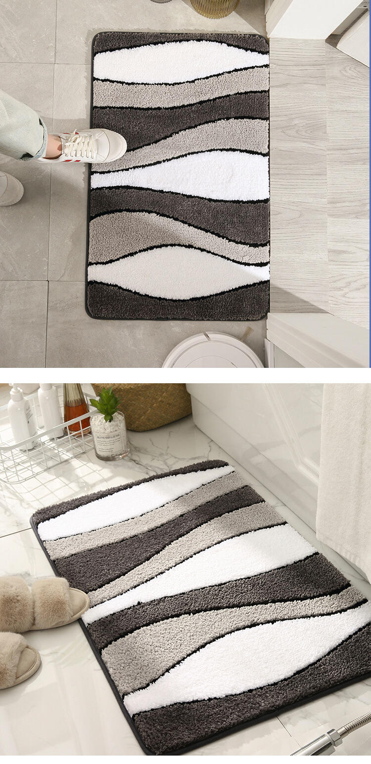 Hot Selling Microfiber Elegant Mats Door Floor Wavy Pattern Door Mats Living Room Decor Rugs supplier