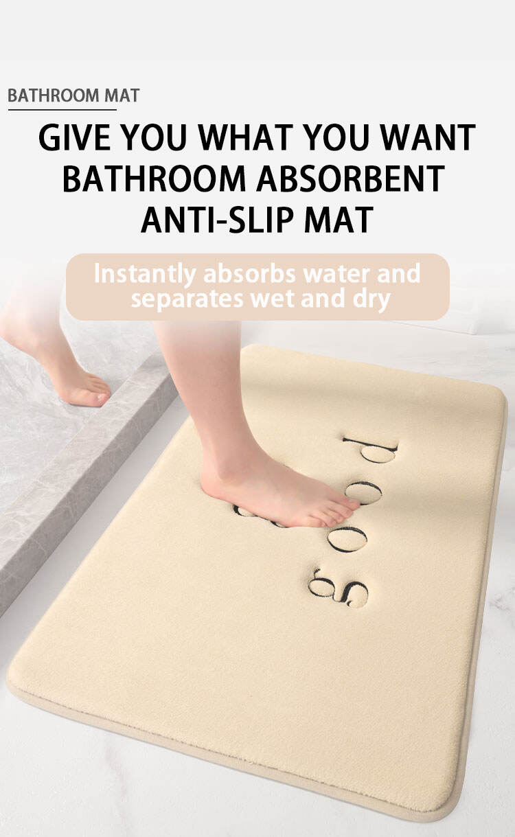 Washable White and Grey Memory Foam Shaggy Bath Mat - High-Absorbency, Eco-Friendly, Non-Slip Bathroom Rugs and Mats, Ideal Floor Mats for a Safe and Comfortable Bathroom Experience manufacture