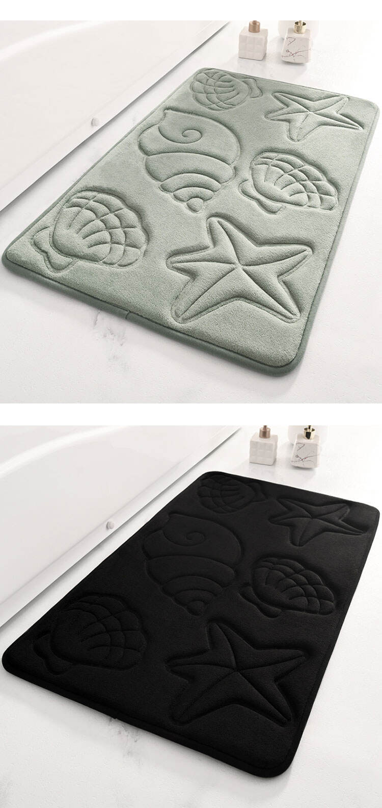 40x60cm Super Absorbent Memory Foam Bathroom Mat - Quick-Drying, Non-Slip Bath Rugs for Bathroom, High-Density Bath Mats for Enhanced Traction, Stone-Textured Shower Carpet for a Luxurious Bathroom Experience details