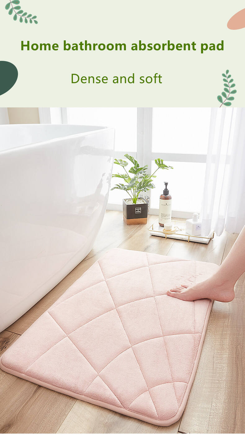 Foam Bath Room Mat Soft Absorbent Bathroom Carpet Rugs Non Slip Absorbent Bathroom Floor Mat factory