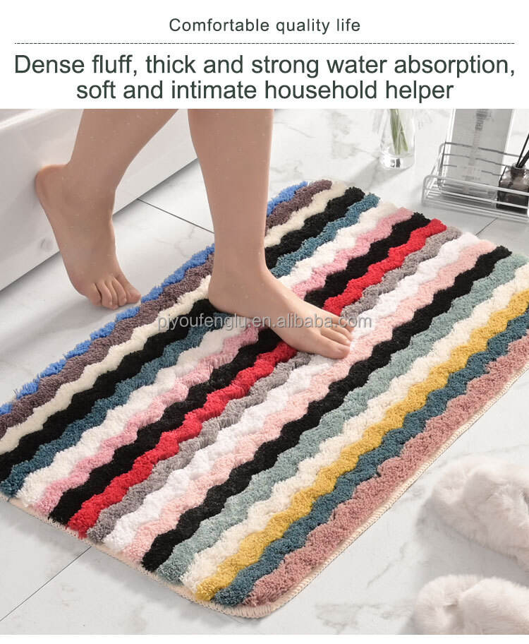 100% polyester mix Rainbow mat TPR bottom door mat kitchen bathroom absorbent microfiber mat wholesale washable non-slip rugs manufacture