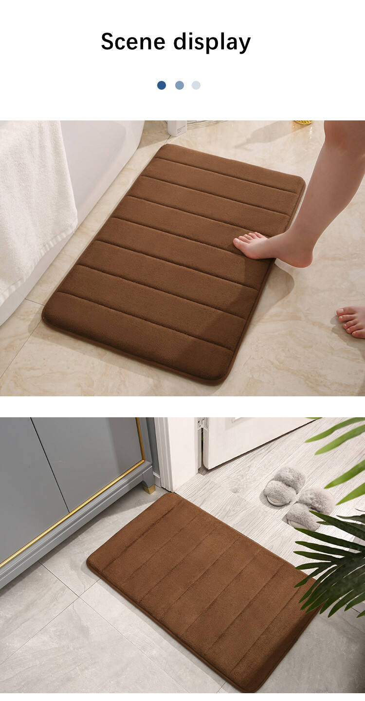 Eco-Friendly 35D Memory Foam Coral Velvet Bathroom Mat with Non-Slip PVC Bottom - Plush Bath Rugs and Bath Mats for Bathroom Safety and Comfort manufacture