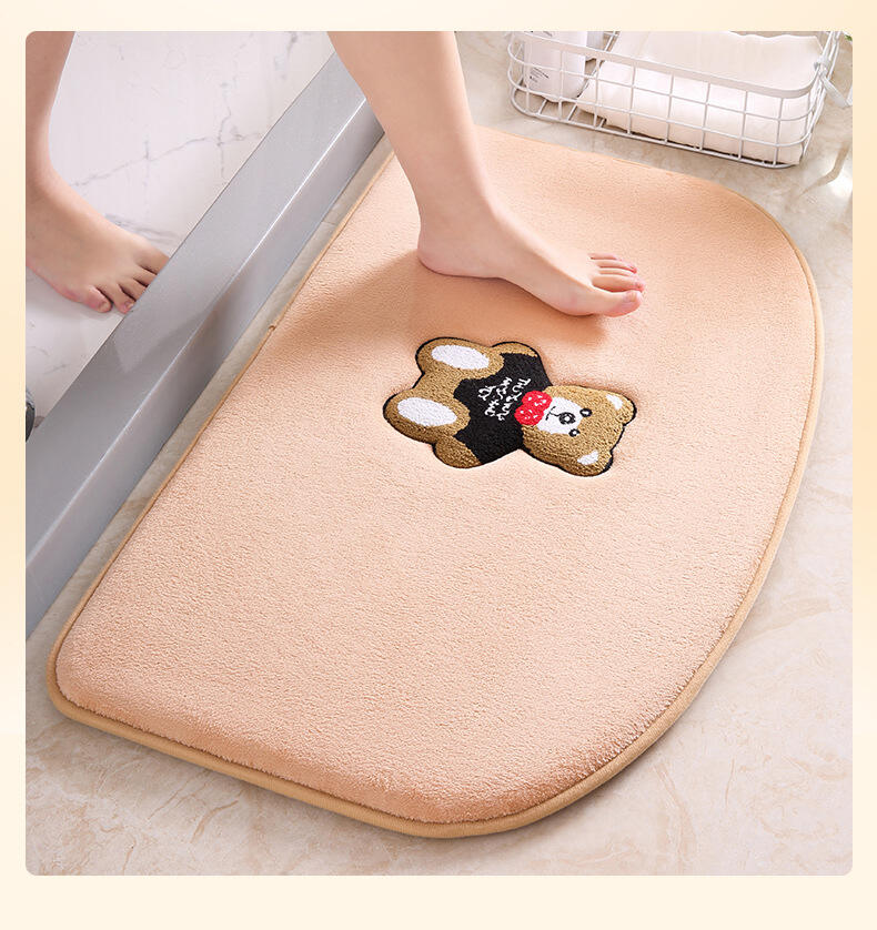 Bear Cake Velvet Memory Foam Bath Mat Bedroom Carpet Floor Mat- Plush Non-Slip Absorbent Bathroom Rugs, Thickened Bath Mats for Bathroom, Perfect Floor Mats for Home, Bedroom, and Bath manufacture