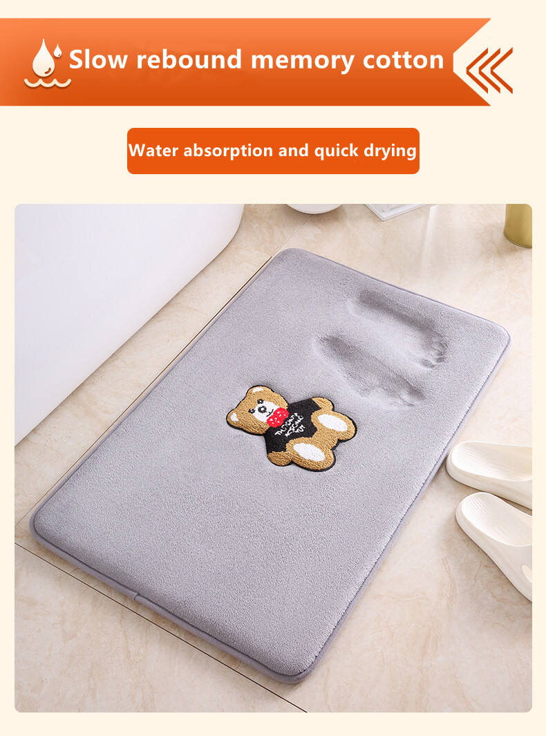 Bear Cake Velvet Memory Foam Bath Mat Bedroom Carpet Floor Mat- Plush Non-Slip Absorbent Bathroom Rugs, Thickened Bath Mats for Bathroom, Perfect Floor Mats for Home, Bedroom, and Bath factory