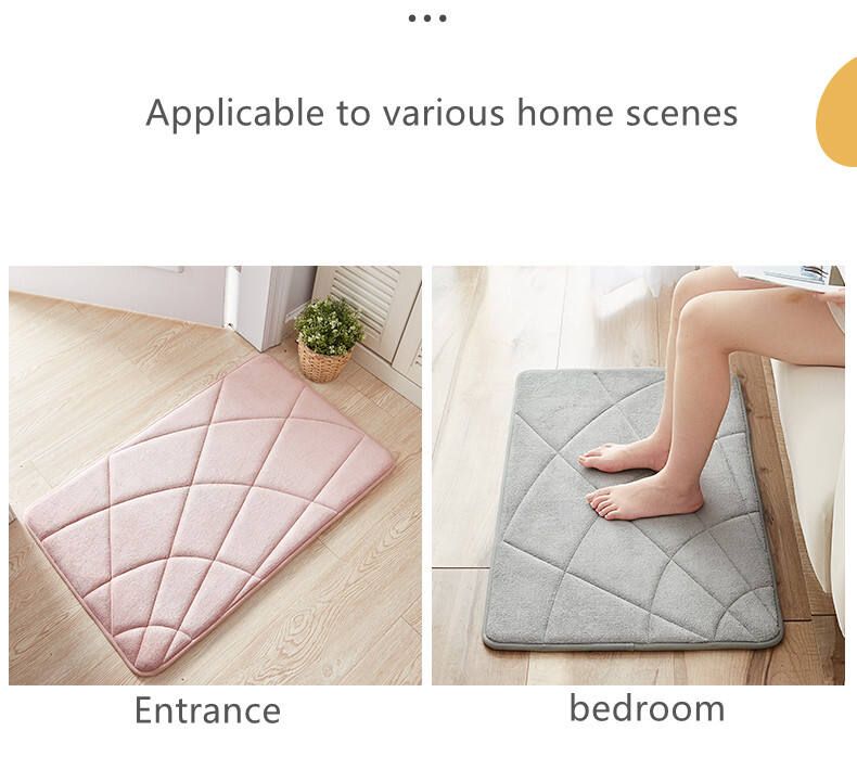 Foam Bath Room Mat Soft Absorbent Bathroom Carpet Rugs Non Slip Absorbent Bathroom Floor Mat factory