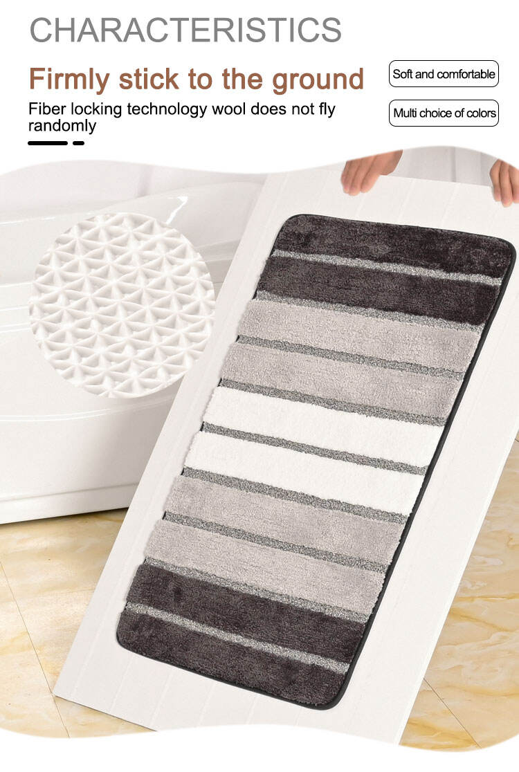 2023 New Design Microfiber Embossing toilet lid Water Absorbent Bathroom Non Slip Mat 100% Polyester Toilet Mat 3pcs toilet sets manufacture