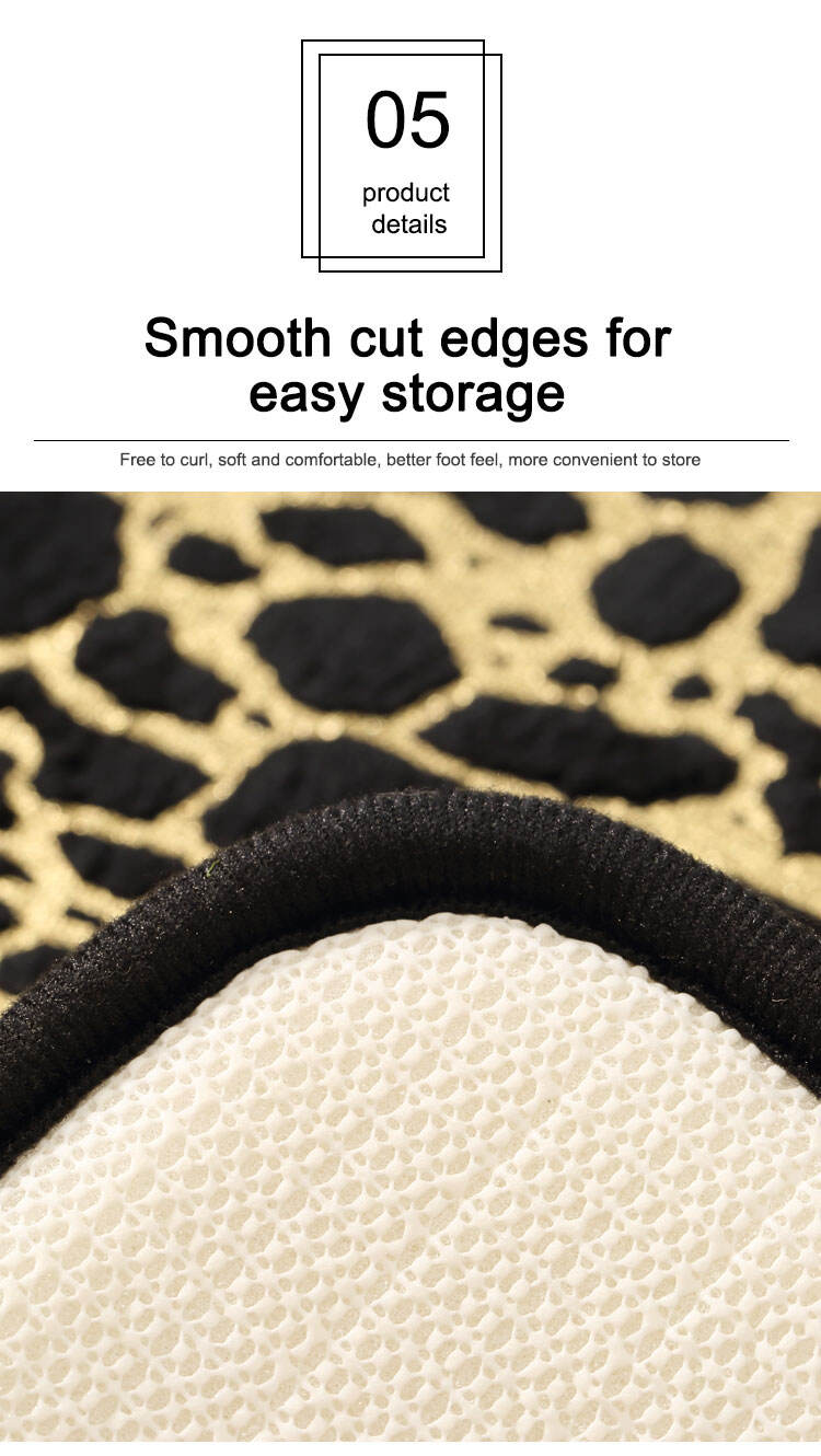 Short hair edge leopard breathable 1.5 cm memory foam absorbent non-slip PVC bottom  bathroom floor mats factory