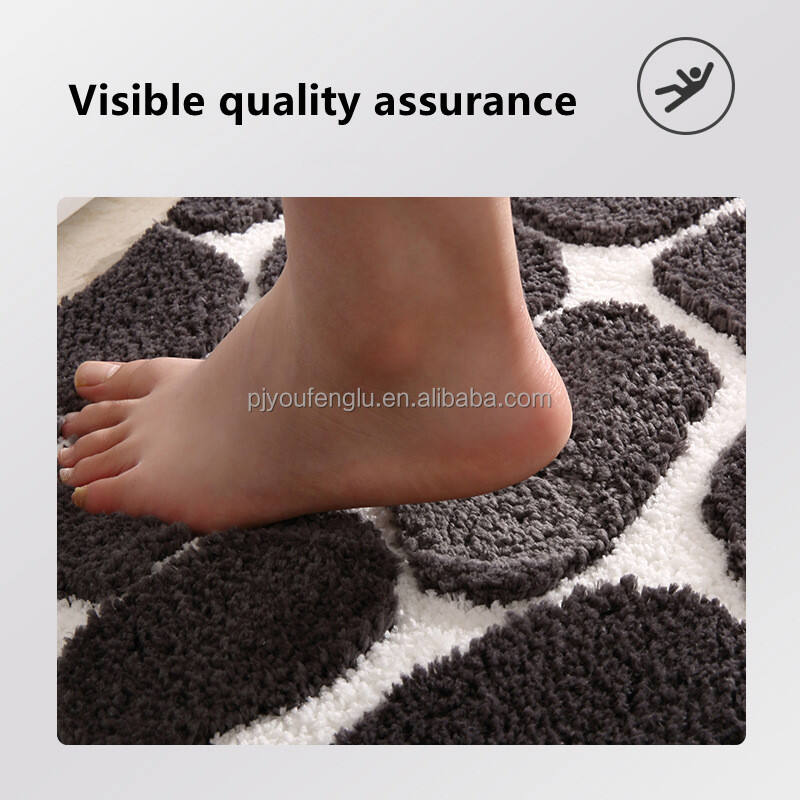 YFL Custom Soft And Comfortable Bathroom rug Bedroom Living Room Floor absorb water shaggy Cow pattern TPR bottom bath mat manufacture