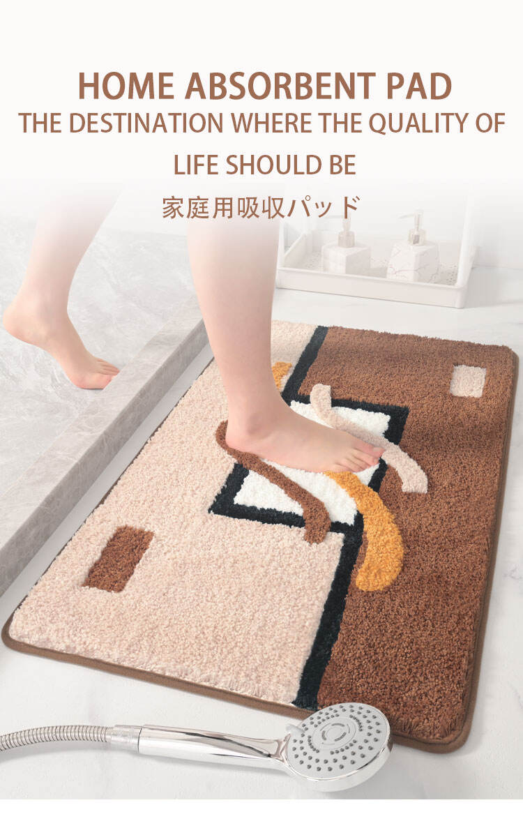 YFL High Quality Easy Clean Non-slip Bath Mat Carpet Waterproof Superfine Fiber Rug Floor Mat Machine Wash Indoor Outdoor Mat factory