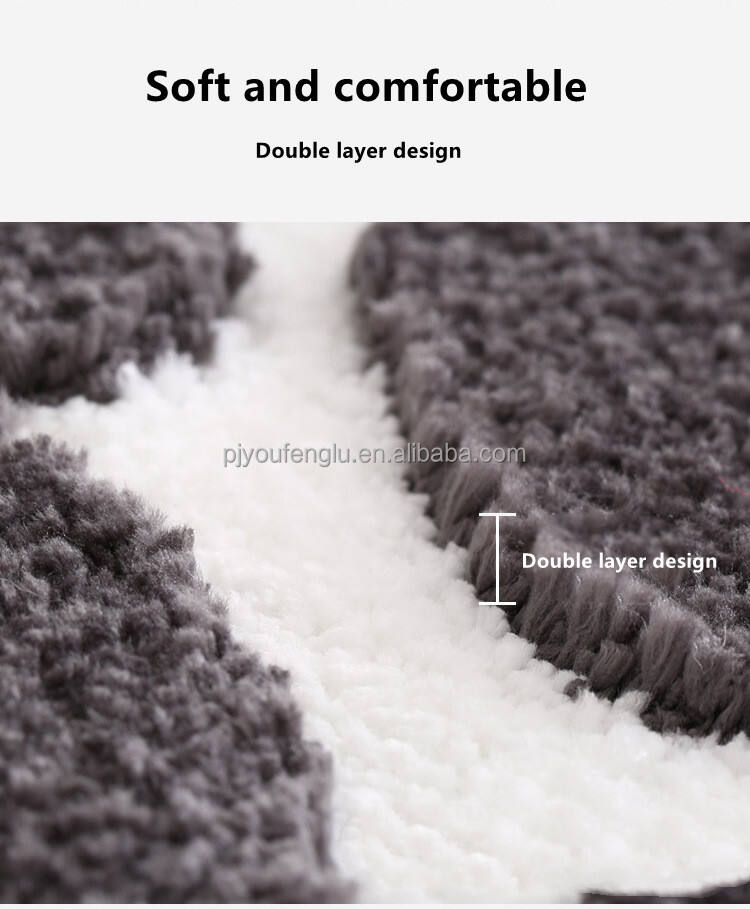 YFL Custom Soft And Comfortable Bathroom rug Bedroom Living Room Floor absorb water shaggy Cow pattern TPR bottom bath mat factory