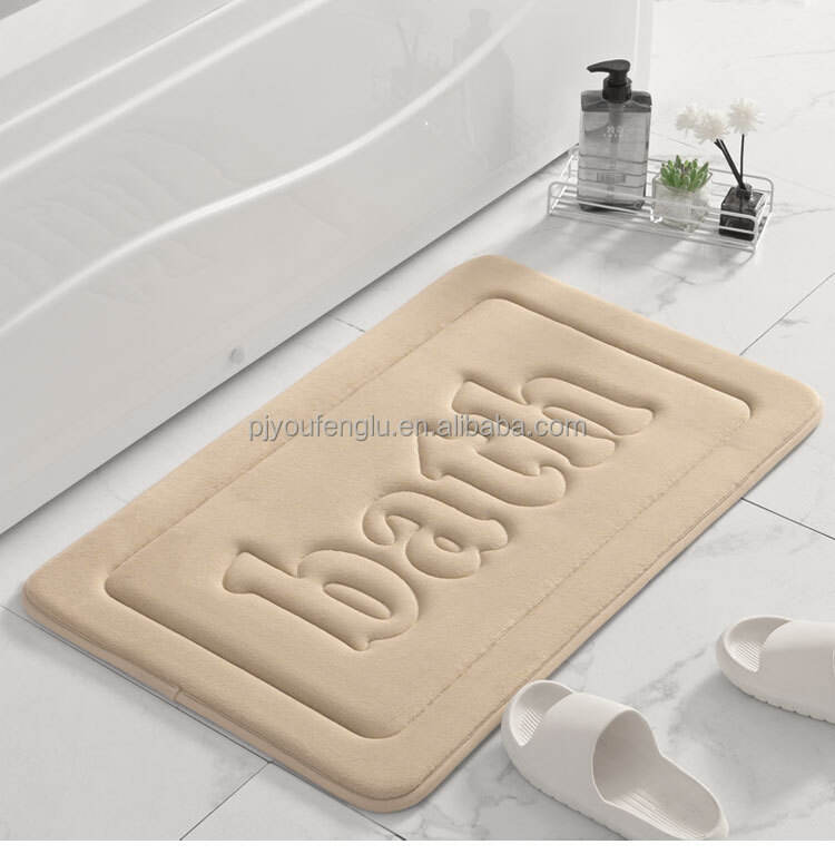 YFL High Quality Environment Friendly Coral Velvet Non Slip Bathroom Floor Mat Solid Color Indoor And Outdoor Door Mat manufacture