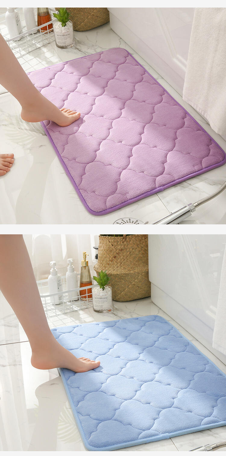 Environment Friendly Coral Velvet Non Slip Bathroom Mat Solid Color Indoor And Outdoor Doormat factory